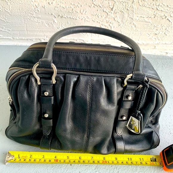 Cole Haan Black Leather Shoulder Bag with Polished Nickel Hardware - Picture 7 of 8